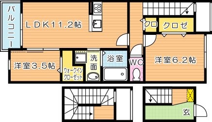 レガリア陣原 B棟 間取り図