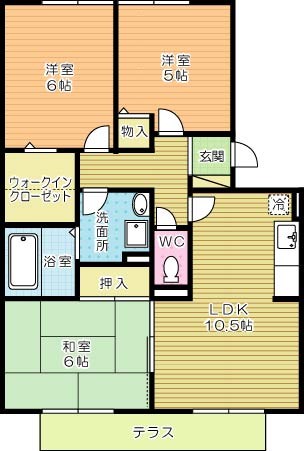 コンフォールⅡ番館  102号室 間取り