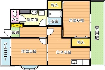 クレール上津役 間取り図