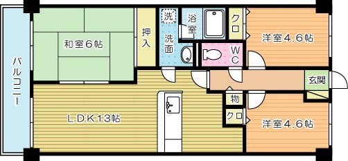藤和ハイタウン企救丘駅前   412号室 間取り
