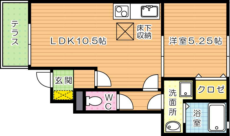 クロスロード 105号室 間取り