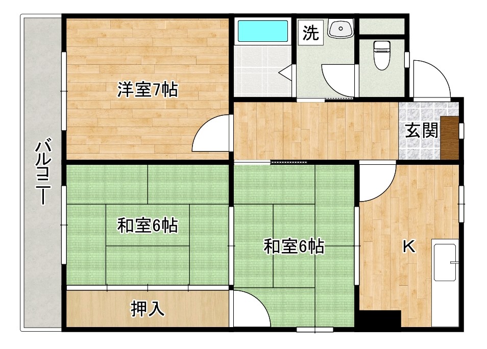 日明コータース 301号室 間取り