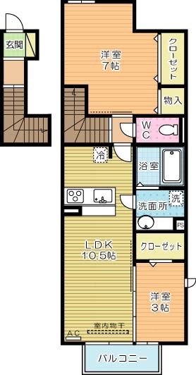 プランドール壱番館 201号室 間取り