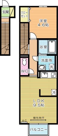 ｃａｌｍｅ　ｐａｌａｉｓ（カルムパレ） 202号室 間取り