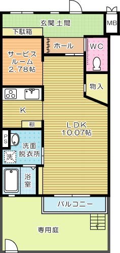 ＲＩＯ　ＣＥＲＥＺＯ(リオセレッソ) 102号室 間取り