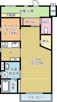 ＲＩＯ　ＣＥＲＥＺＯ(リオセレッソ)   106号室 間取り