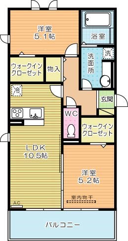 Alltid glad fargerik（ｱﾙﾃｨｸﾞﾗﾌｫｰｹﾞﾘｯｸ） 207号室 間取り