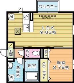 ハイヒルズ城野 101号室 間取り