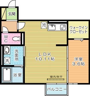 ハイヒルズ城野 202号室 間取り