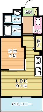 Ｕｎｉｖａｌｙ芙蓉王 302号室 間取り