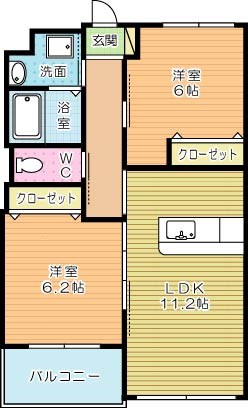 エバーグリーン小倉 303号室 間取り