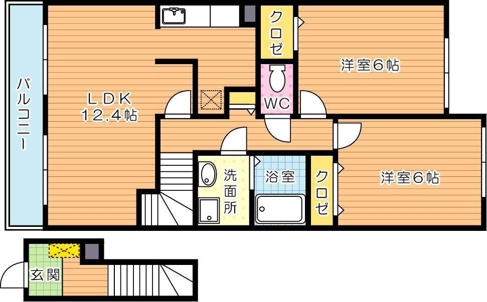 ファイン若松　A棟 間取り