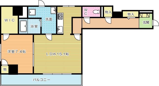 ルーブル黄金 706号室 間取り