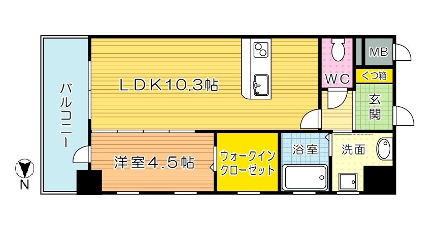 MDIグランデラブロ香春口 602号室 間取り