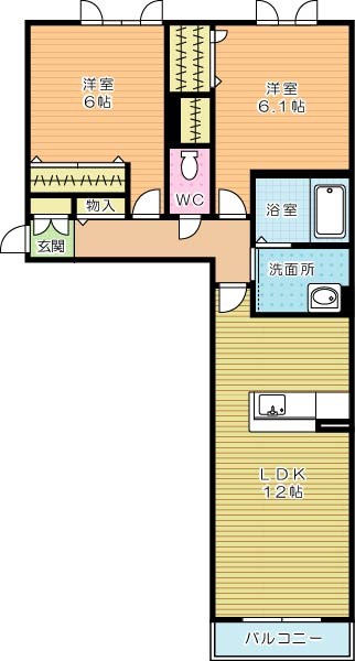 Bloom a Luce(ブルームアルーチェ) 201号室 間取り