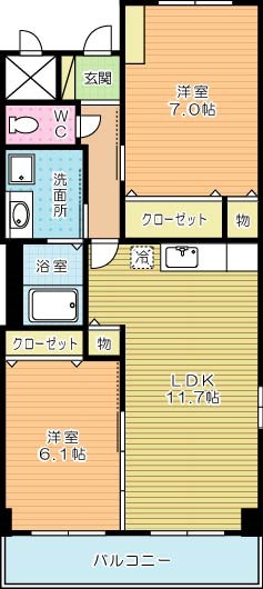 グレースガーデン 201号室 間取り