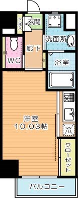 Studie KOKURA NORTH(スタディ小倉ノース)   705号室 間取り