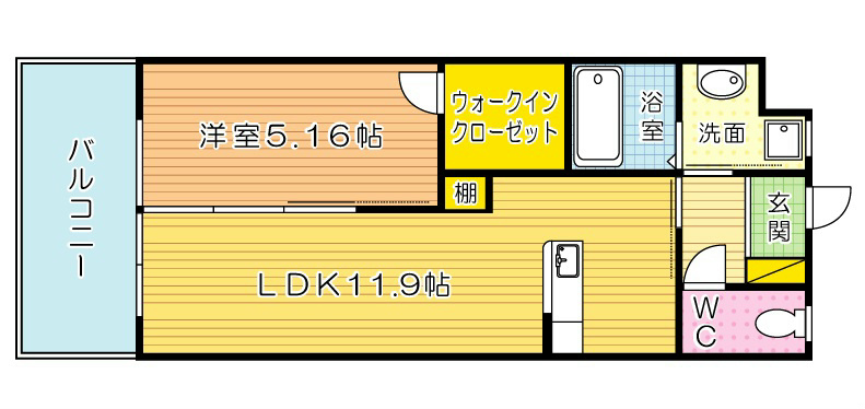 ウイングス三萩野 1302号室 間取り