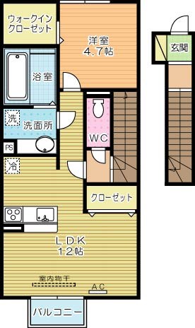 D-room葛原 202号室 間取り