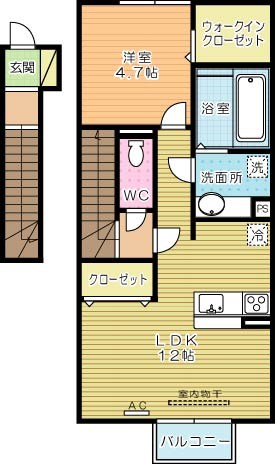 D-room葛原 203号室 間取り