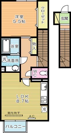 D-room葛原 207号室 間取り
