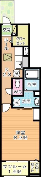 ラインハイム横代   106号室 間取り