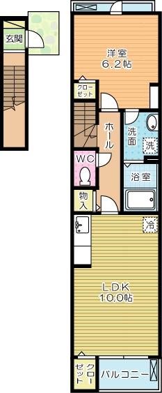 ラインハイム横代   202号室 間取り