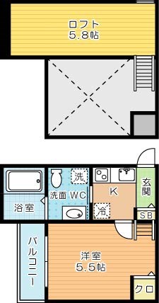 RideⅡ(ライド　ツー） 205号室 間取り