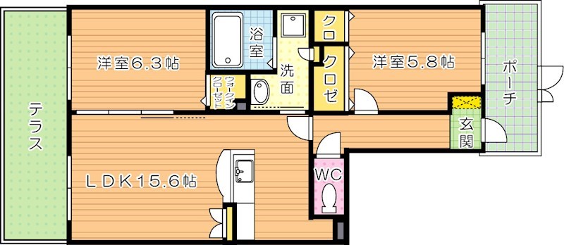 CLAIRひびきの二番館（クレールひびきの二番館） 間取り図