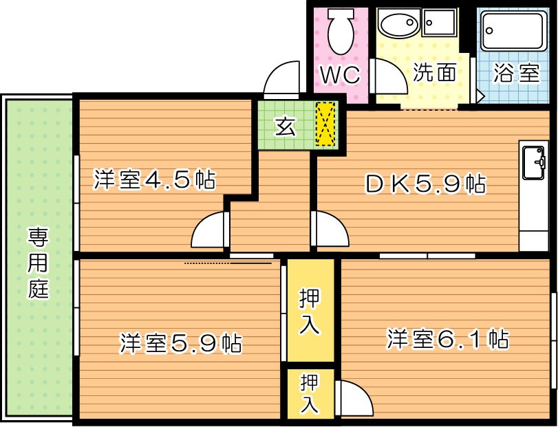 アーバン十字路　A棟 間取り図