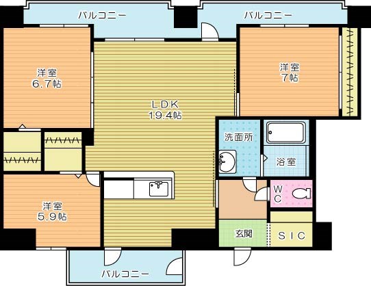 シャーメゾンステージ片野 801号室 間取り