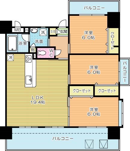 フェルト１０２１  503号室 間取り
