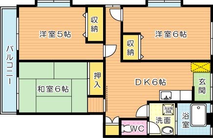 鷹の巣中央ビル  501号室 間取り