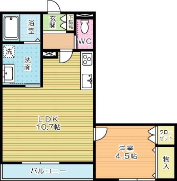 ポルト・ボヌール 102号室 間取り