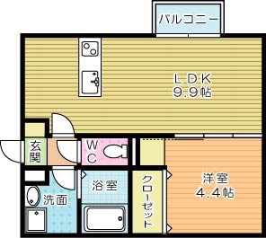 ヴェルジェ深田Ⅴ 101号室 間取り