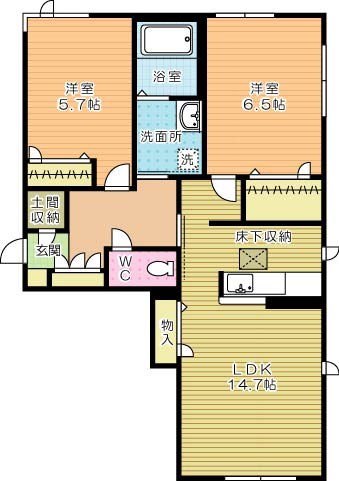 ＮＡＤＹＡ上富野 201号室 間取り