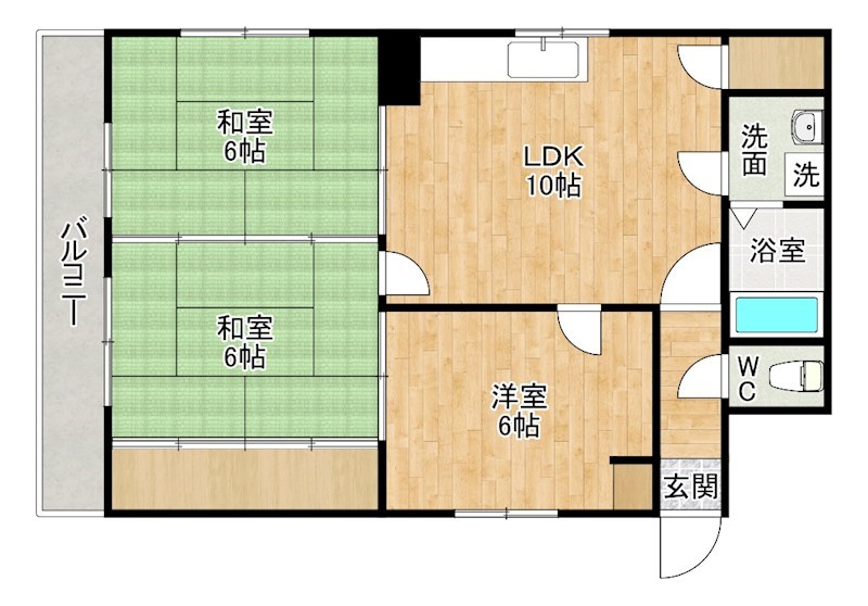 グリーンピア徳力Ⅰ  304号室 間取り