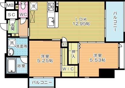 ウイングス城野駅前  707号室 間取り