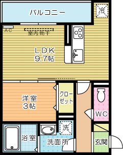 ザ・レジデンスBonjono West（ザ・レジデンスボンジョーノ　ウエスト） 206号室 間取り