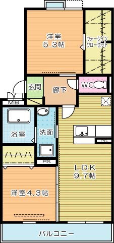 ボヌールチヒロ 201号室 間取り