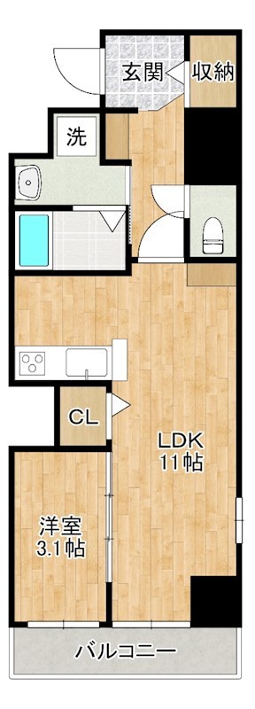 シェーナ下到津 401号室 間取り
