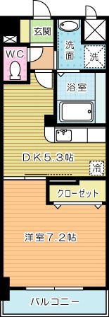 エステイト守恒 507号室 間取り