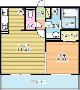 le ciel bleu（ルシェルブルー） 105号室 間取り