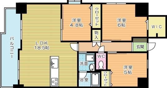 シュライン妙見レジデンス  1103号室 間取り