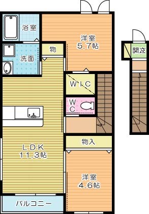 ＧｒｅｅｎＨｉｌｌｓ小文字（グリーンヒルズ小文字）   207号室 間取り