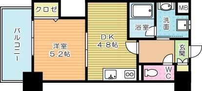 THE SQUARE Platinum Residence（ザ・スクエアプラチナレジデンス） 1102号室 間取り