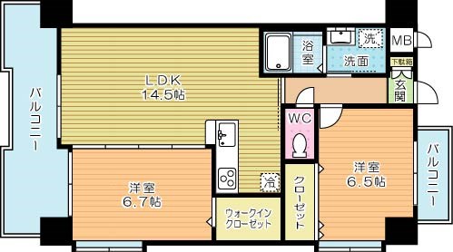 サンシャインプリンセス五番街 601号室 間取り
