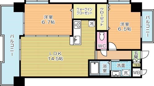 サンシャインプリンセス五番街  406号室 間取り