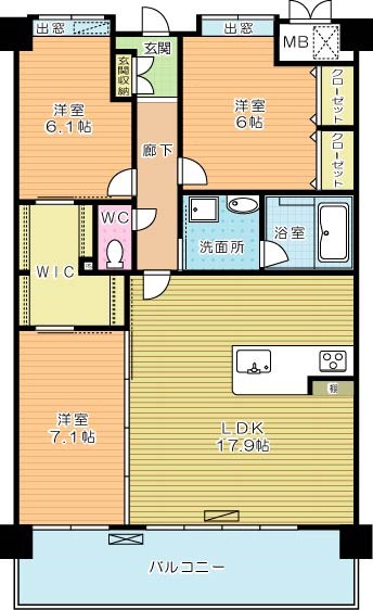 ＮＥＷＧＡＥＡ　ＳＨＩＭＯＳＯＮＥ(ニューガイア下曽根)  510号室 間取り