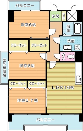 リバージュ中井 302号室 間取り